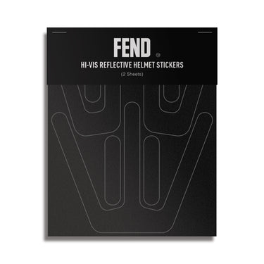 FEND One Hi-Vis Reflective Helmet Stickers #color_black-stickers-reflects-bright-white