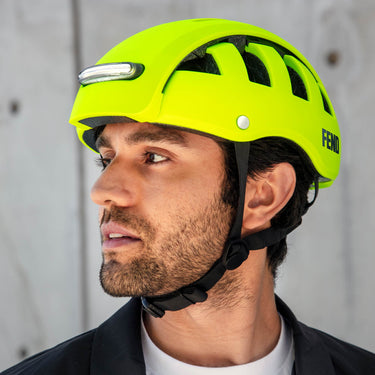 FEND Super + Lights folding helmet | hi-vis lime #color_hi-vis-lime