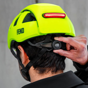 FEND Super + Lights folding helmet | hi-vis lime #color_hi-vis-lime