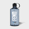 A translucent blue-gray water bottle with a black cap and loop handle, featuring large white vertical 'FEND' lettering and smaller 'NEW YORK CITY' text on the front, shown on a light gray background.