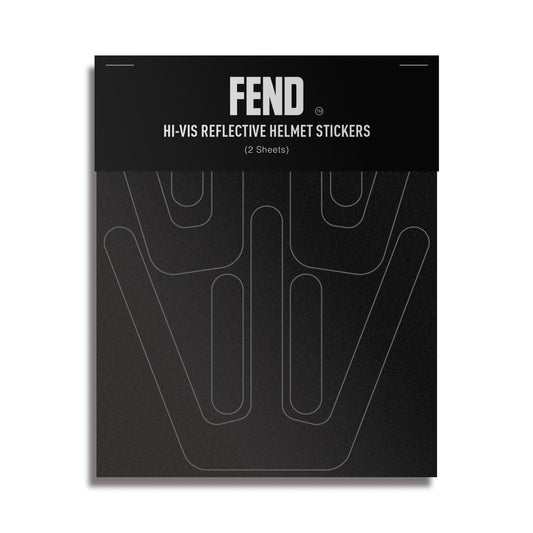 FEND One Hi-Vis Reflective Helmet Stickers #color_black-stickers-reflects-bright-white