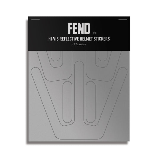 FEND One Hi-Vis Reflective Helmet Stickers #color_silver-stickers-reflects-bright-white