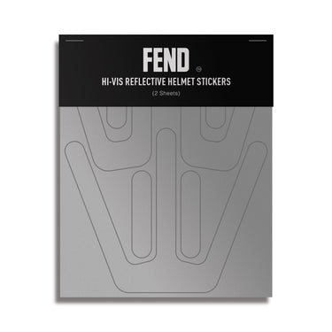 FEND One Hi-Vis Reflective Helmet Stickers #color_silver-stickers-reflects-bright-white