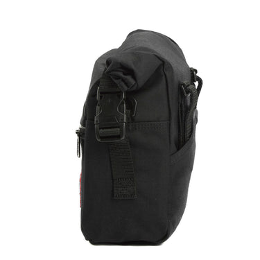Manhattan Portage - Pursuit Bike and Shoulder Bag - Black shoulder bag with a red label Manhattan Portage logo - Side #color_black