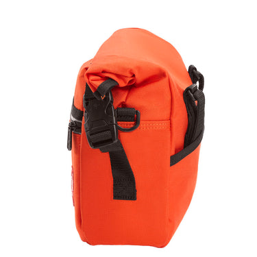 Manhattan Portage - Pursuit Bike and Shoulder Bag - Orange shoulder bag with a red label Manhattan Portage logo - Side #color_orange