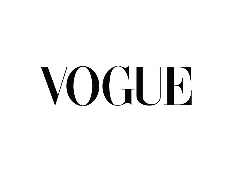 Vogue fashion magazine logo.